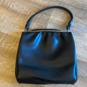 Vintage Black Leather Handbag
